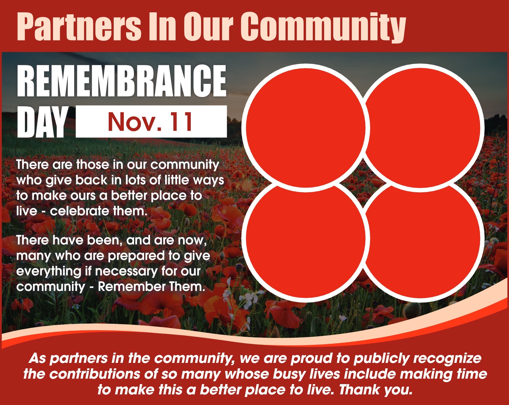 Partners in Our Community Remembrance Day